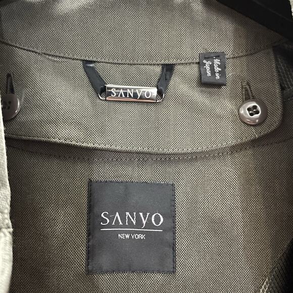 Sanyo New York Wool Lined Trench Coat Size R44 Olive Made in Japan Men’s M - Picture 1 of 11